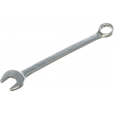 Ключ комбинированный,19мм,CrV.матовый хром//MATRIX 15115