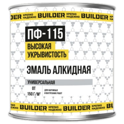 Эмаль ПФ-115 "BUILDER" черная 0,7кг