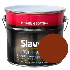 Грунт-эмаль красно-коричневый "Славен" 3,2кг быстросохнущий антикоррозийный