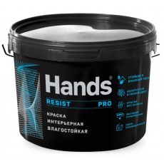 Краска "Hands Resist PRO" интерьерная влагостойкая супербелая 3 кг 