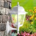 Садово-парковый светильник НБУ 04-60-001 белый 4 гранный настенный IP44 Е27 max60Вт купить недорого в Рославле
