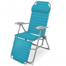 Кресло-шезлонг 3 К3/Б с подножкой складное бирюзовый