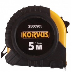 Рулетка 5 метров  "Korvus" (обрезиненный корпус) 2500905