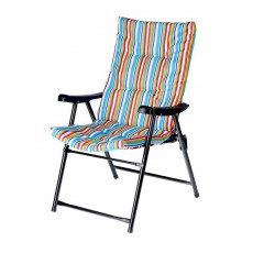 Кресло дачное складное мягкое Релакс 47х57х90 см Твой Пикник сине-зеленая полоска GB-013