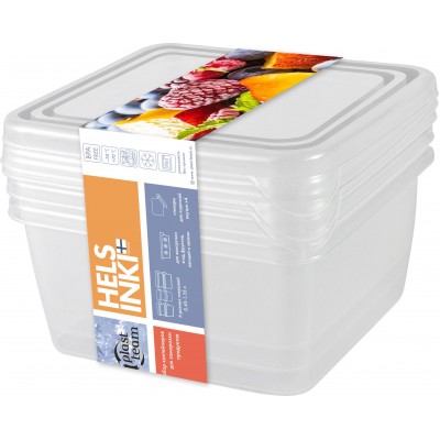 Набор контейнеров для заморозки PT Frozen 0,45л квадратный 115х115х85 мм 3шт натуральный